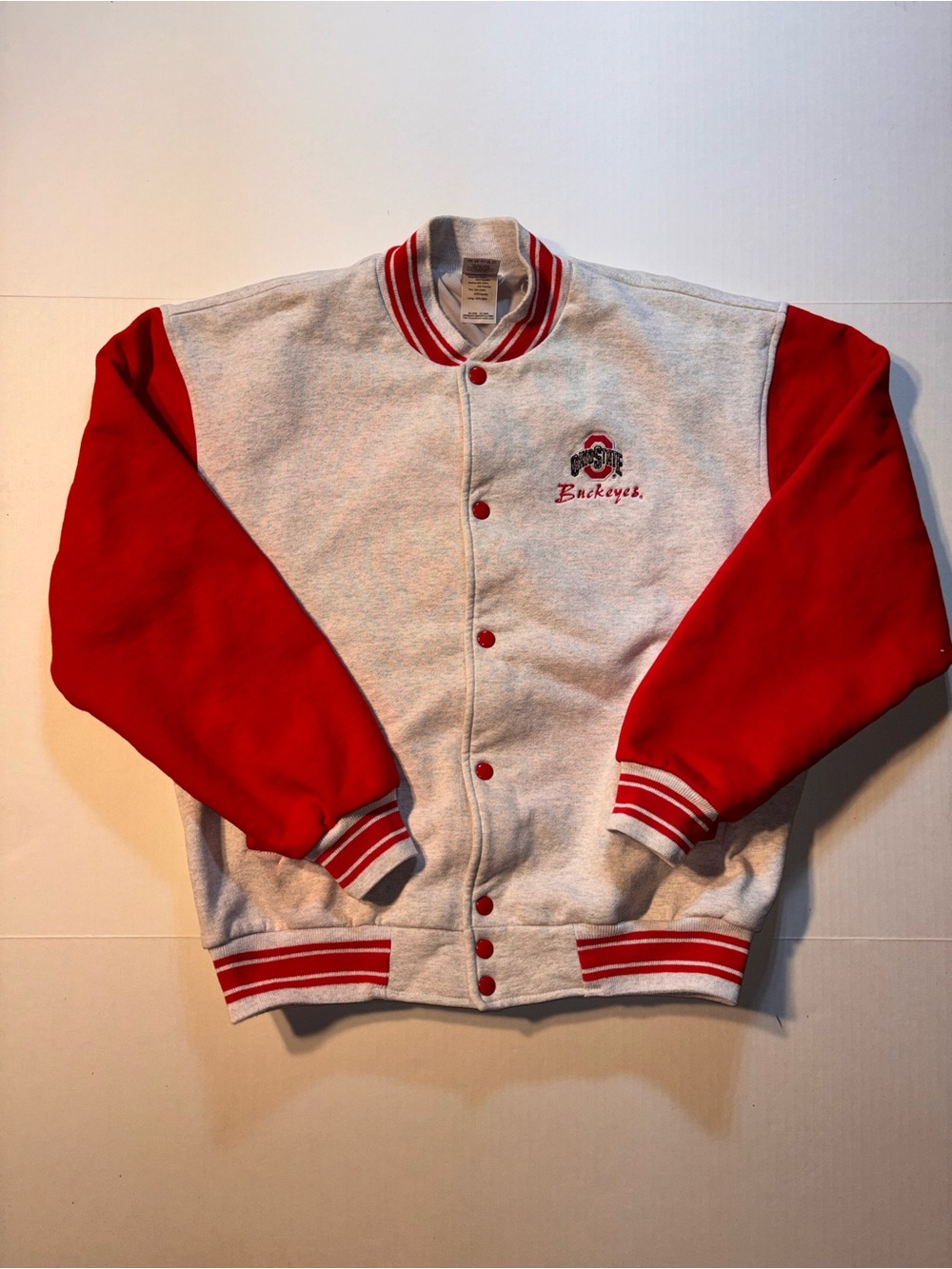 Vtg Ohio State Buckeyes Cotton Lined Varsity Bomber Jacket 90’s USA Sz XL